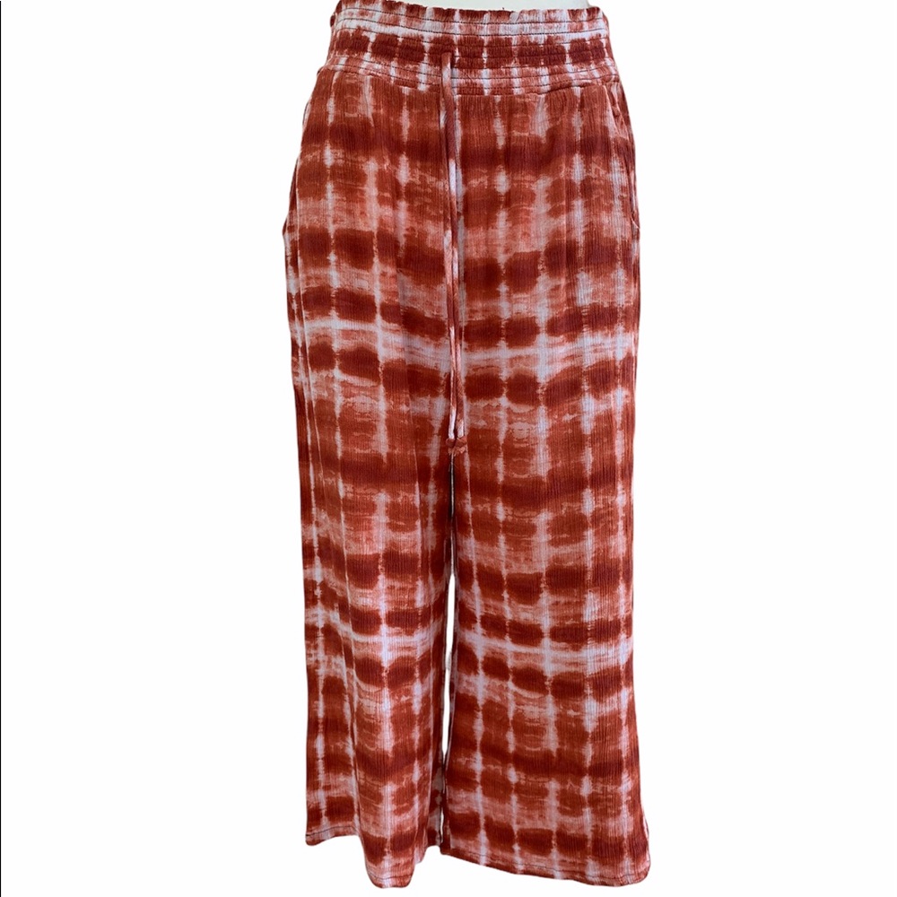 Burnt Orange Tie Dye Lounge Pants Capris
